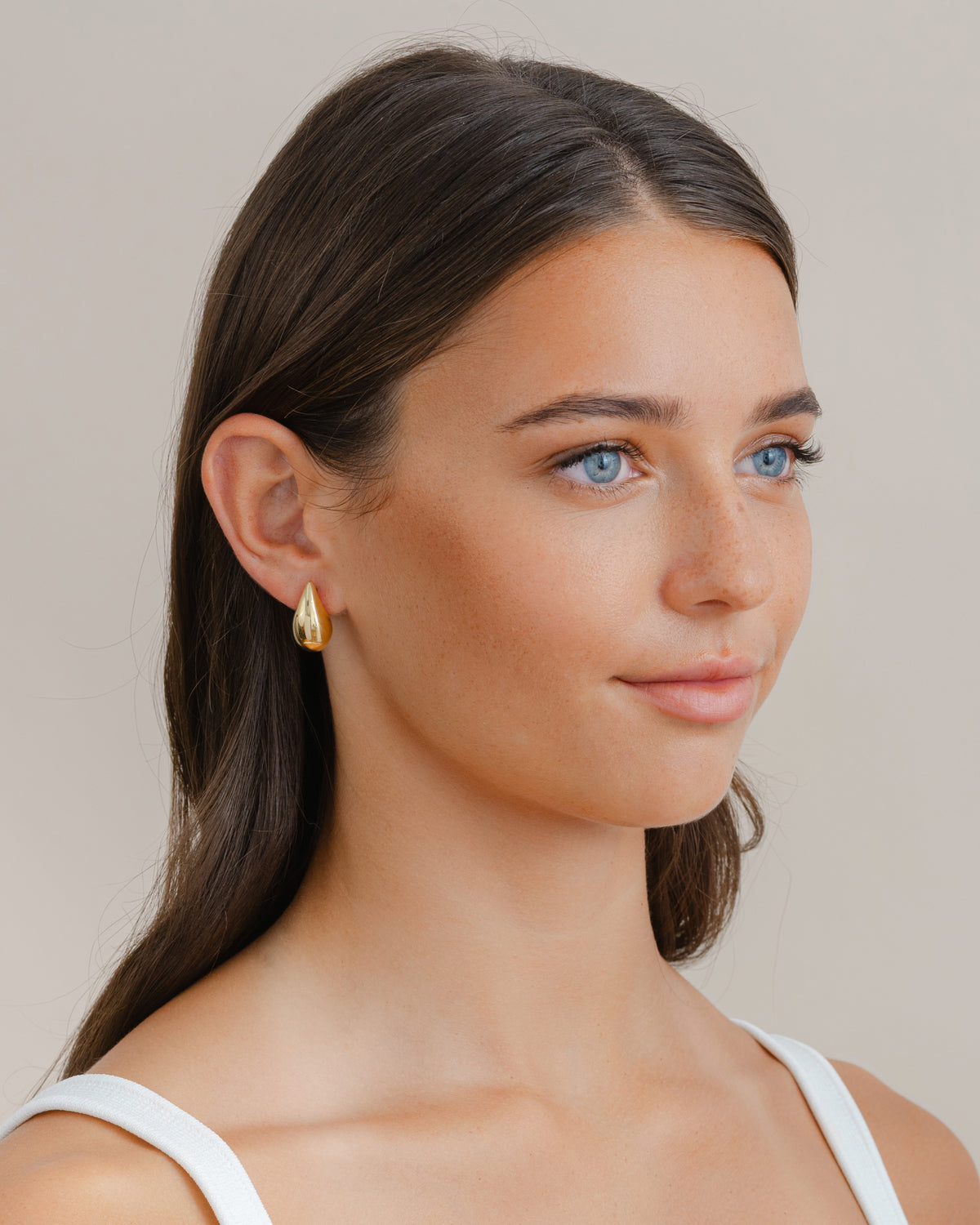 Gold Tear Drop Earrings