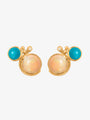 Ole Lynggaard Lotus Opal, Turquoise and Diamond Stud Earrings