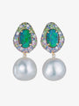 Opal, Multi-coloured Stones and Pearl Drop Earrings