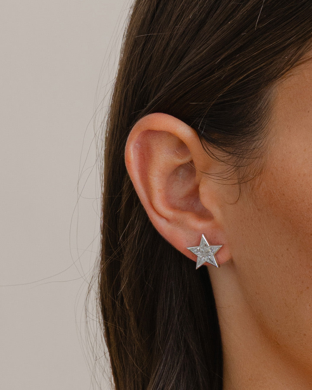 Diamond Stud Star Earrings
