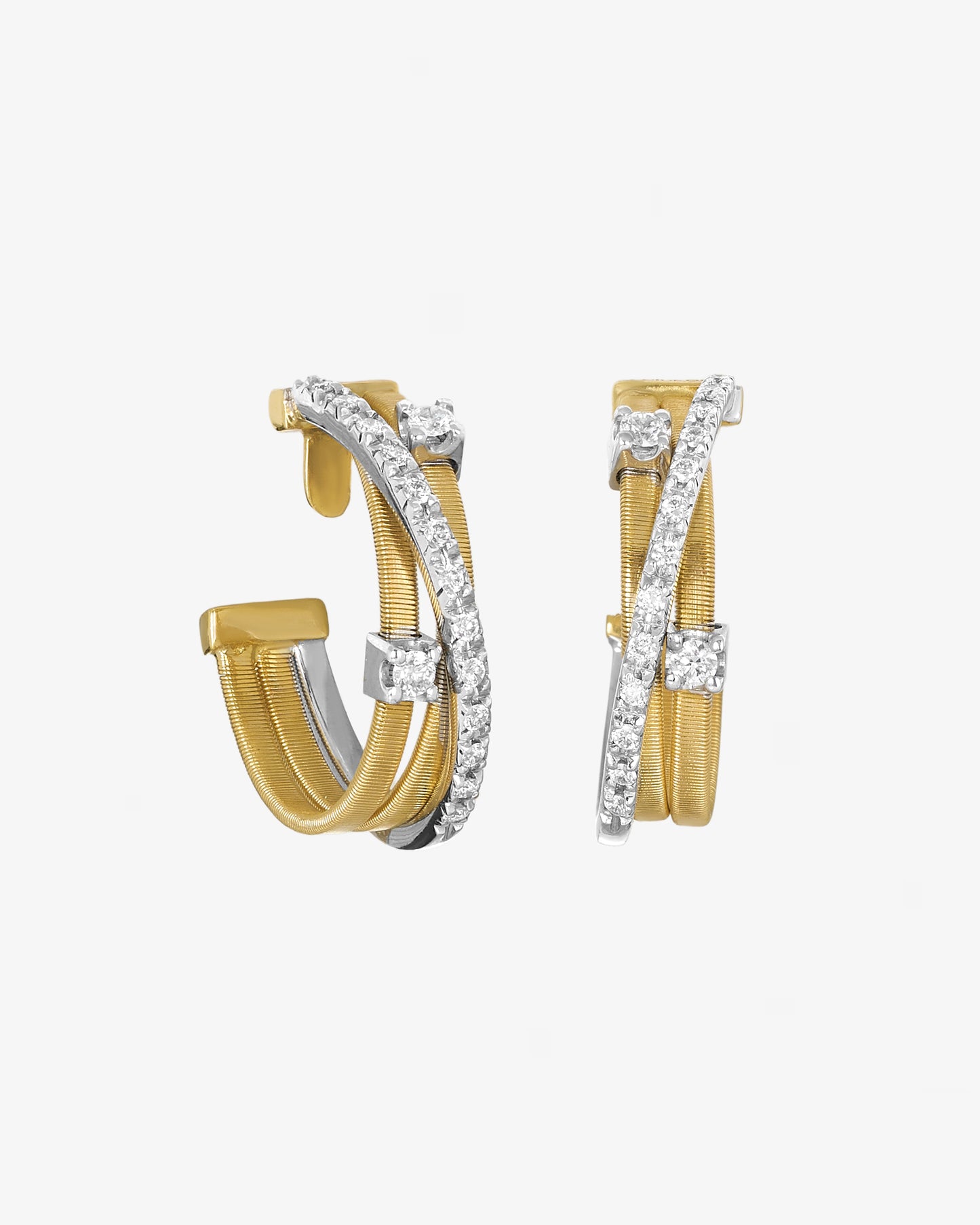Marco Bicego Goa 3-Strand Diamond Coil Earrings