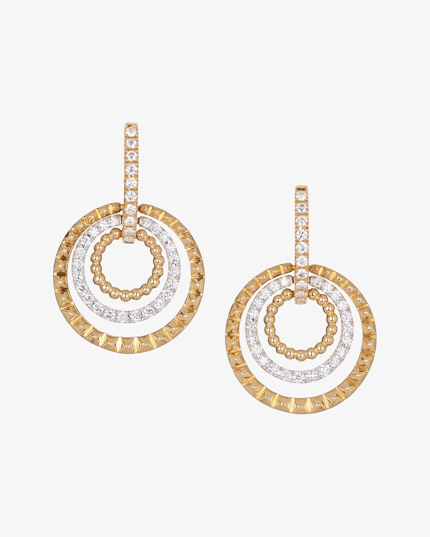 Diamond Circle Drop Earrings