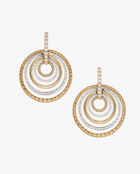 Diamond Circle Drop Earrings