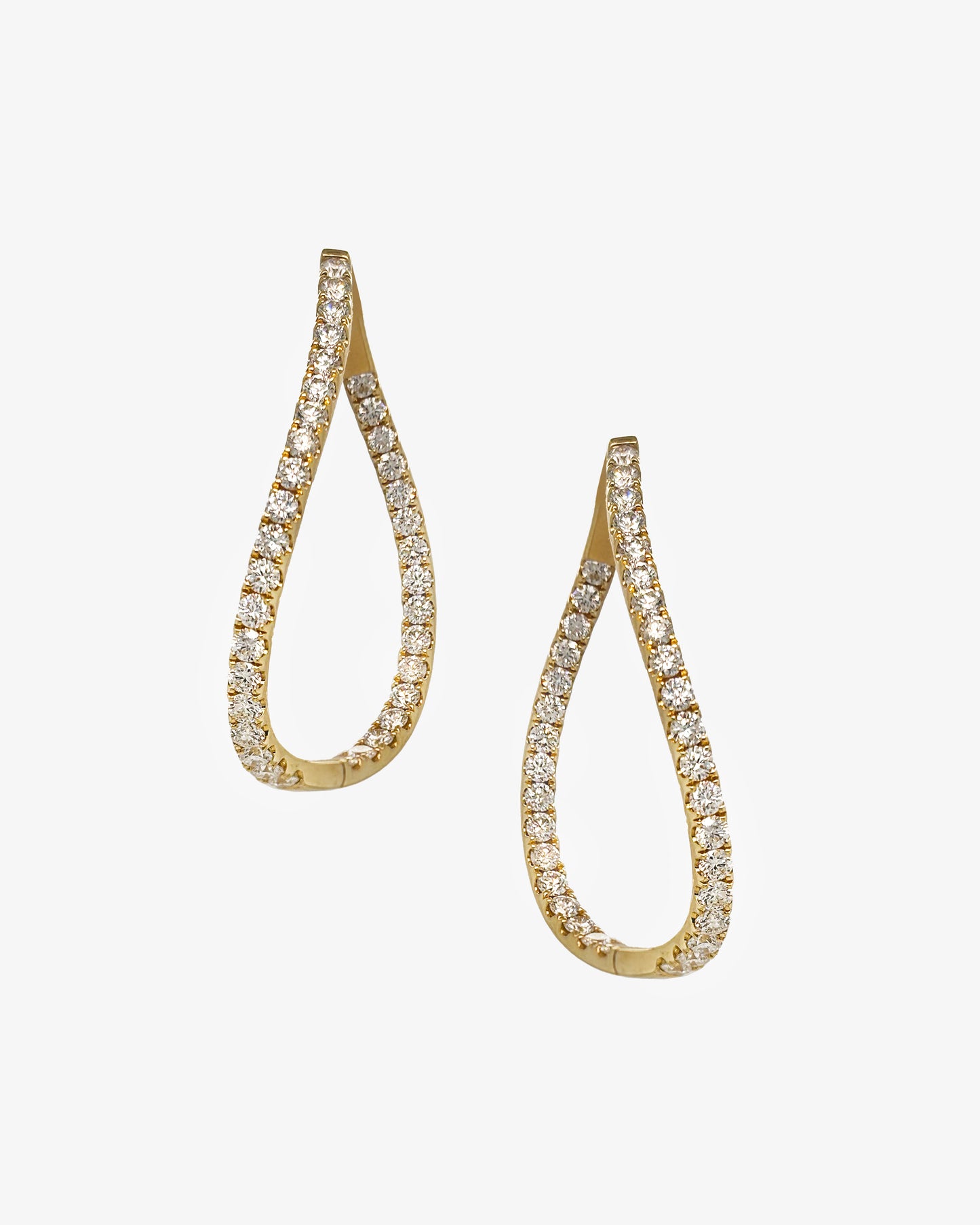 Diamond Hoop Twist Earrings