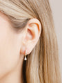 Diamond Huggie with Pear Drop Earrings