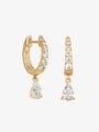 Diamond Huggie with Pear Drop Earrings