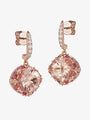Morganite and Pink Tourmaline Diamond Huggie Earrings