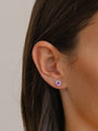 Pink Sapphire Halo Studs