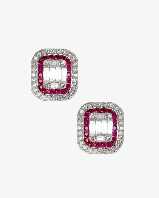 Diamond and Ruby Earrings