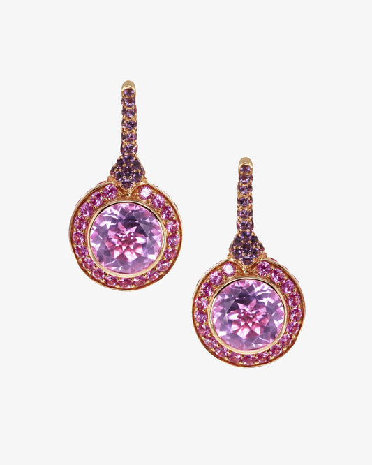 Amethyst and Pink Sapphire Earrings