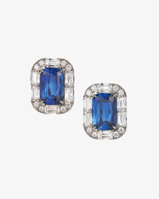 ASHOKA® Platinum and Sapphire Stud Earrings