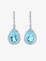 Pear Cut Aquamarine & Diamond Drop Earrings