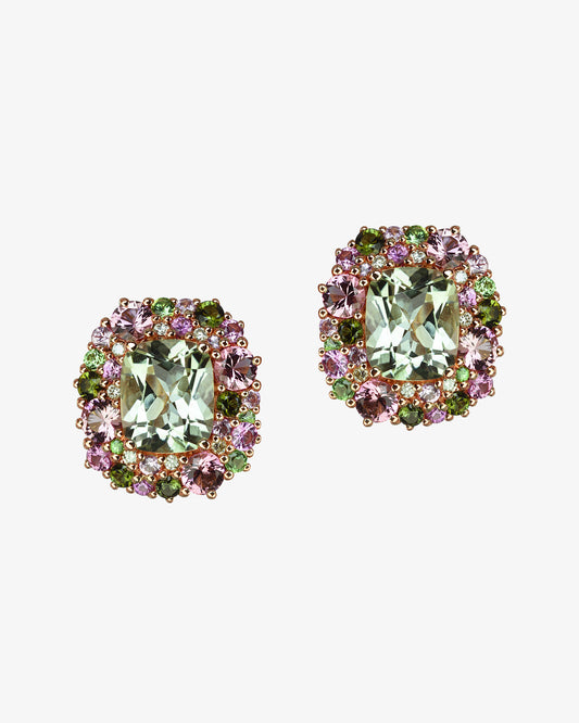Isabelle Langlois Green Quartz and Tourmaline Earrings