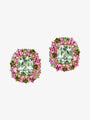 Isabelle Langlois Green Quartz and Multi-Coloured Gemstone Earrings