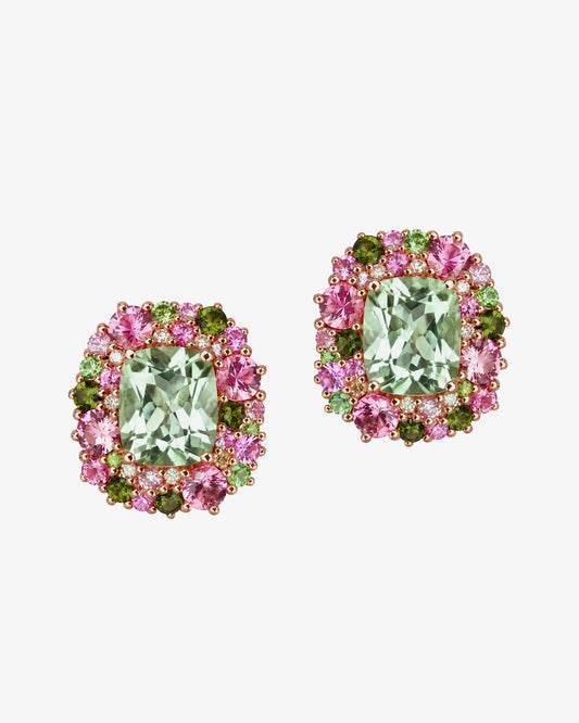 Isabelle Langlois Green Quartz and Tourmaline Earrings