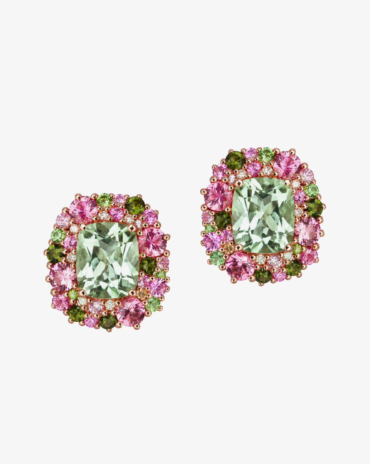 Isabelle Langlois Green Quartz and Tourmaline Earrings