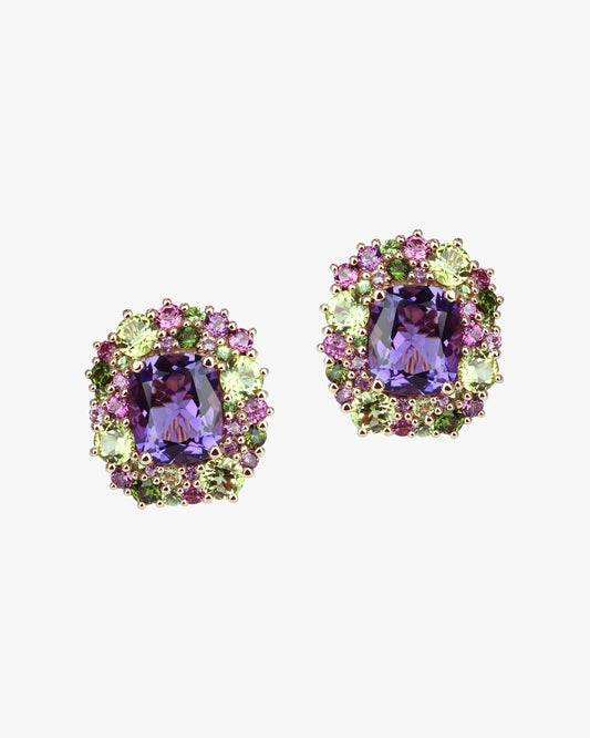 Isabelle Langlois Amethyst and Peridot Earrings