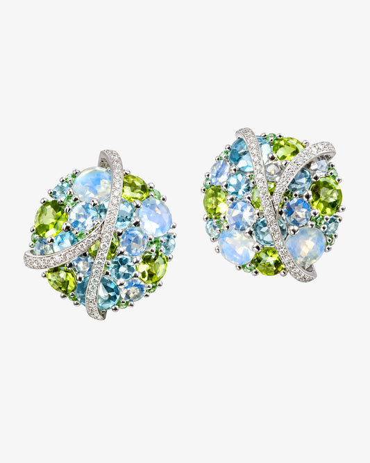 Isabelle Langlois Galaxy Rainbow Moonstone Earrings