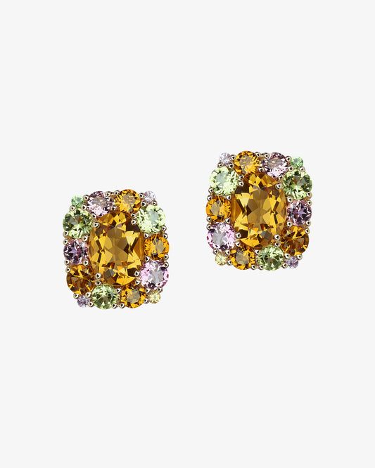 Isabelle Langlois Citrine and Pink Tourmaline Stud Earrings