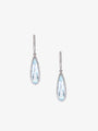 Pear Cut Aquamarine and Diamond Halo Drop Earrings