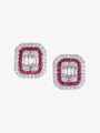 Ruby and Diamond Invisible Set Earrings