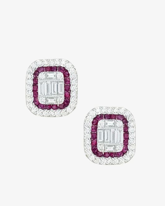 Diamond and Ruby Earrings