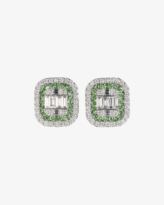 Diamond and Tsavorite Stud Earrings
