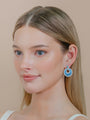 Sapphire and Diamond Disc Earrings