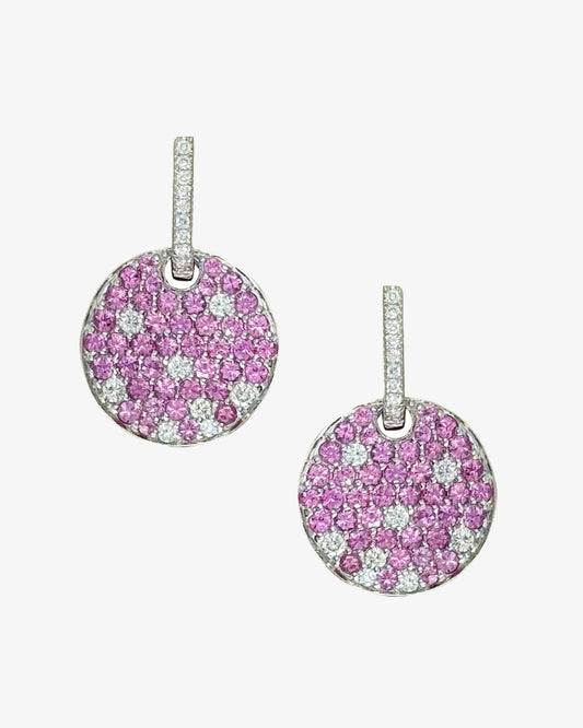 Pink Sapphire and Diamond Drop Earrings