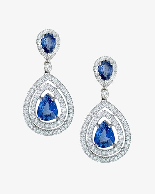 Sapphire and Diamond Earrings