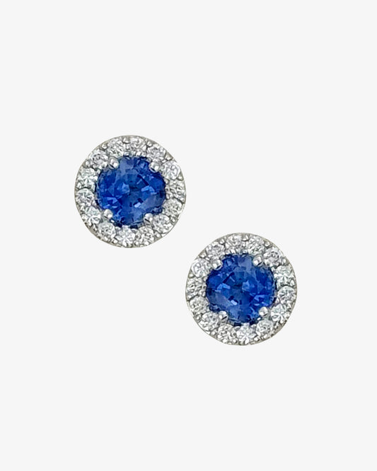 Sapphire and Diamond Stud Earrings