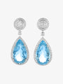 Blue Topaz and Diamond Earrings