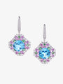 6.04ct Blue Topaz Earrings with Diamond