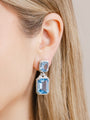 Spinel, Aquamarine and Diamond Earrings