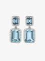 Spinel, Aquamarine and Diamond Earrings