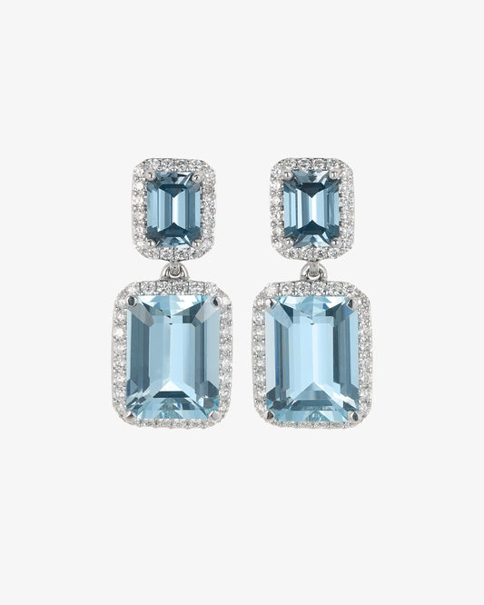 Spinel, Aquamarine and Diamond Earrings
