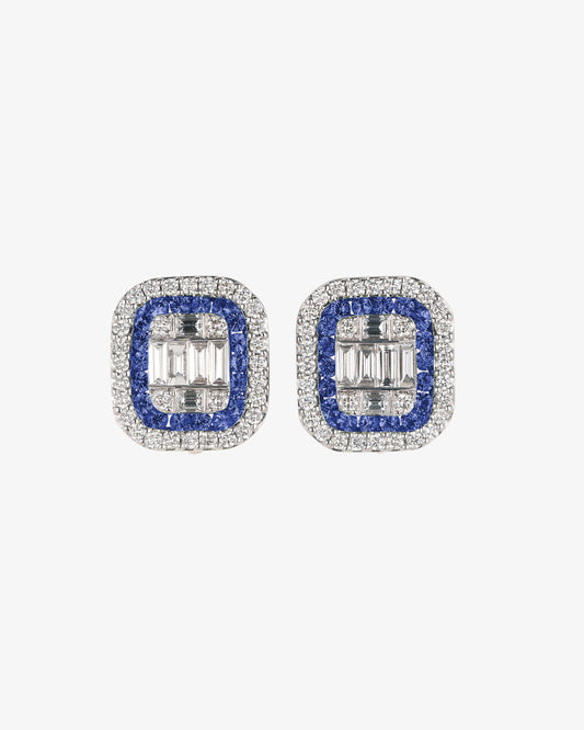 Diamond and Sapphire Stud Earrings
