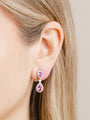 Pink Sapphire and Diamond Drop Earrings