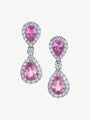 Pink Sapphire and Diamond Drop Earrings