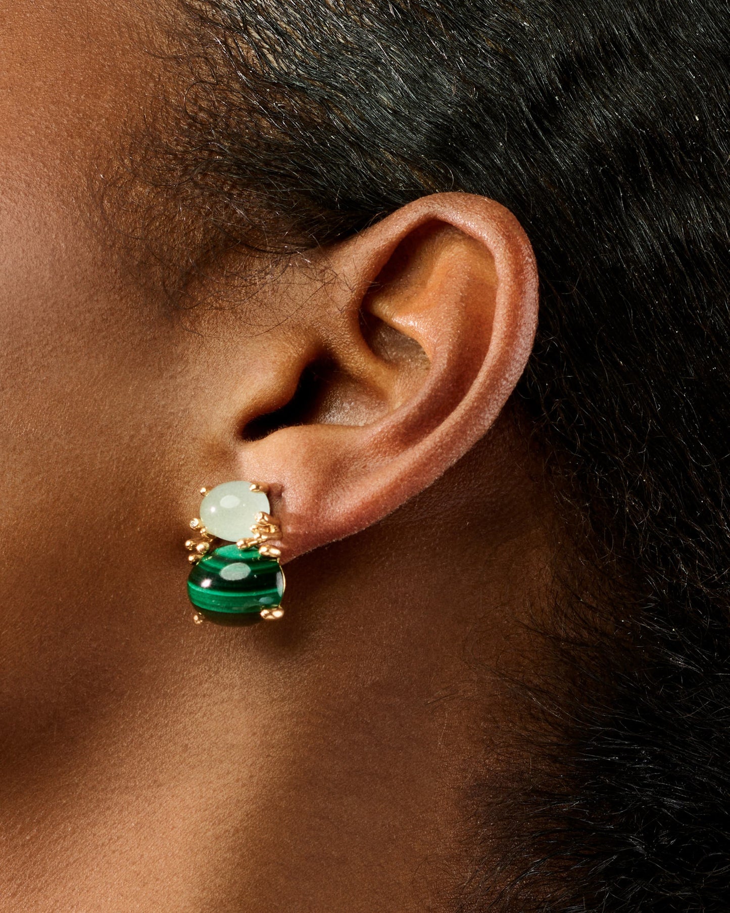 Ole Lynggaard BoHo Earrings with Aquamarine and Malachite