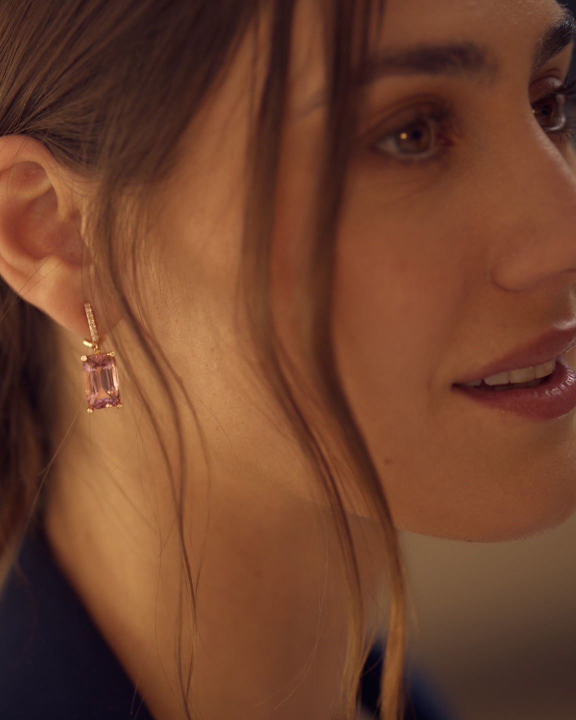 Spinel and Diamond Earring