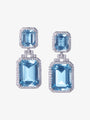 Blue Topaz and Diamond Drop Earrings