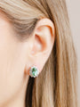Mint Tourmaline and Diamond Earrings