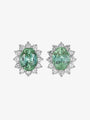 Mint Tourmaline and Diamond Earrings