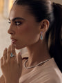 Pink Sapphire, Aquamarine and Diamond Earrings