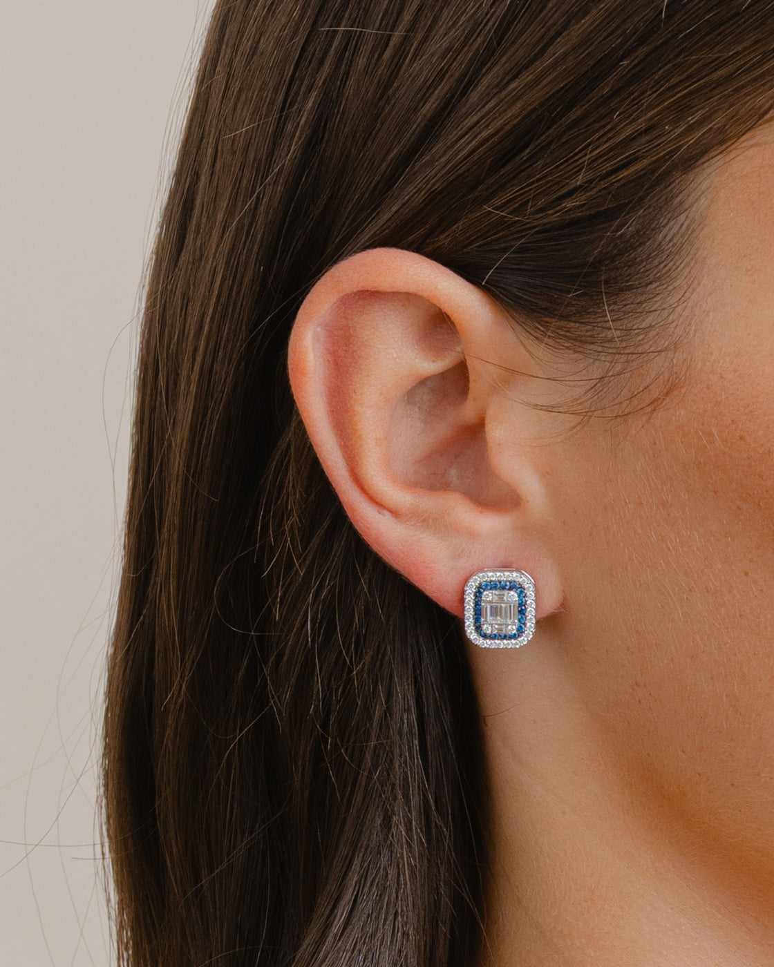 Diamond and Sapphire Stud Earrings