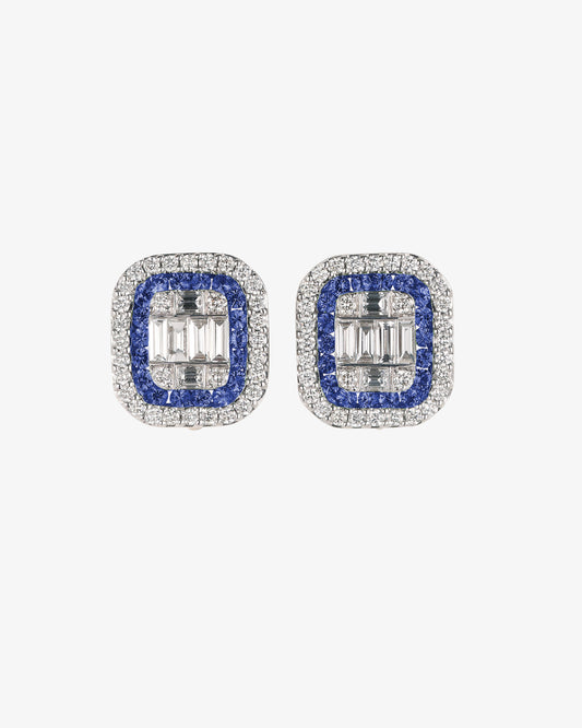 Diamond and Sapphire Stud Earrings