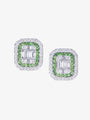 Tsavorite and Diamond Invisible Set Earrings