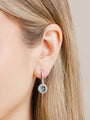 Rose Cut Aquamarine and Diamond Drop Earrings