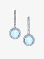 Rose Cut Aquamarine and Diamond Drop Earrings